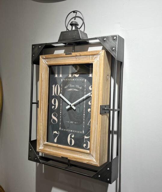 Brand New Square Industrial Style Old Town Road Clock