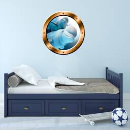 Underwater Wall Art 3D Porthole Beluga Whale Family Ocean View Window Bronze Portal Bp5