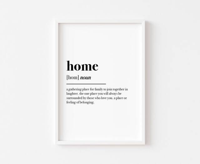 Home Definition - Print Bedroom Decor Prints Wall Art Bathroom Quote - image 1