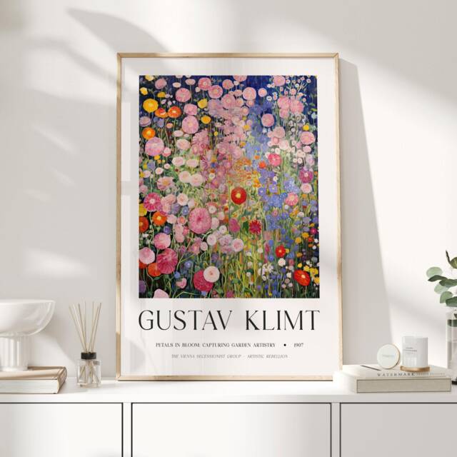 Gustav Klimt, Klimt Poster, Museum Exhibition Wallart Print, Poster Tree Of Life, Flowers - image 1