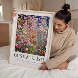 Gustav Klimt, Klimt Poster, Museum Exhibition Wallart Print, Poster Tree Of Life, Flowers - thumbnail 2