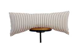 Brown & Natural Striped Pillow Cover, Lumbar Cover - thumbnail 1