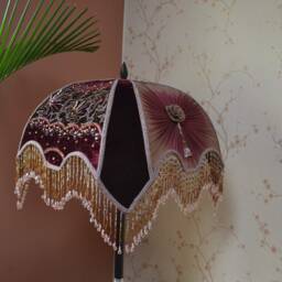Lampshade Burgundy Fabric Shade/Floor Lampshade/Ceiling Lampshade/Retro Lampshade/Silk Shade/Velvet Lampshade/Vintage - thumbnail 3