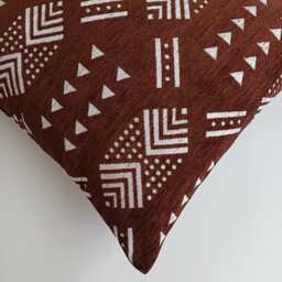 Moroccan Velvet Cushion Cover, Handmade Brocade Brown Pillow Case, Decorative 16''x16''/40x40 cm - thumbnail 3