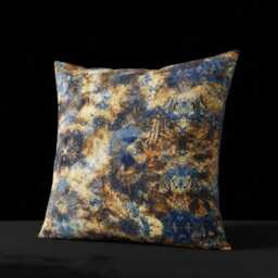 Blue Gold Marble Abstract Cushion Cover - Firework Throw Pillowcase - 18x18 - thumbnail 4