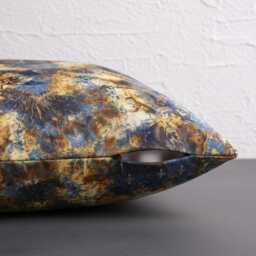 Blue Gold Marble Abstract Cushion Cover - Firework Throw Pillowcase - 18x18 - thumbnail 2