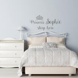 Personalized Princess Name Wall Decal Girls Nursery Decor Ww54 - thumbnail 1