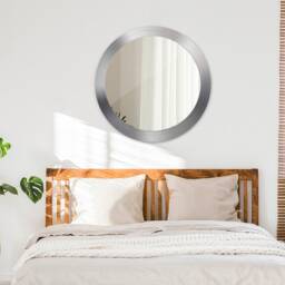 Shining Steel, Silver, Round Mirror Frame, Colorful, Glass Wall Art, Printed - thumbnail 3