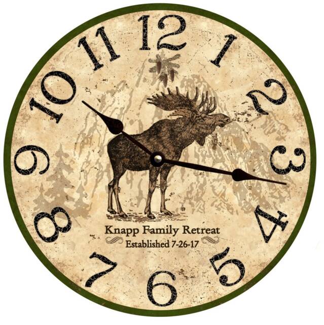 Moose Clock - Personalized Rustic Wall Clock - image 1