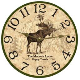 Moose Clock - Personalized Rustic Wall Clock - thumbnail 2