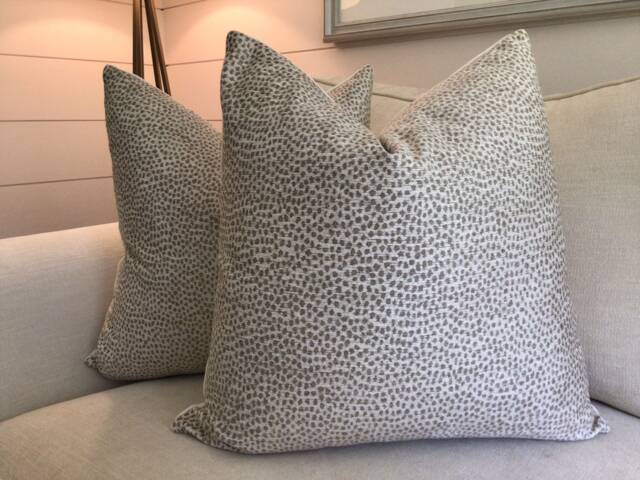 Kravet Taupe Animal Print Pillow Cover - image 1