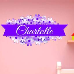Custom Name Decal Girls Room Decor - Personalized Sticker Nursery Wall Art - Vwaq-Ns2 - thumbnail 2