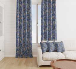 Custom Made William Morris Pomegranate Royal Blackout Lining Curtains 3 - thumbnail 1