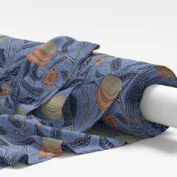 Custom Made William Morris Pomegranate Royal Blackout Lining Curtains 3 - thumbnail 2