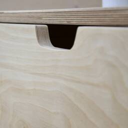 Montagu - Solid Birch Ply Wood Handmade Custom Built Bespoke Vanity Unit On Hairpin Legs - thumbnail 4