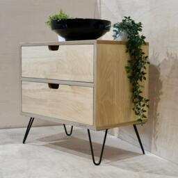 Montagu - Solid Birch Ply Wood Handmade Custom Built Bespoke Vanity Unit On Hairpin Legs - thumbnail 2