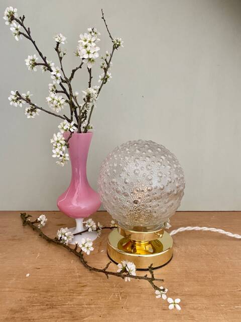 Vintage Globe Table Lamp in Molded Glass - image 1