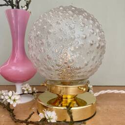 Vintage Globe Table Lamp in Molded Glass - thumbnail 3