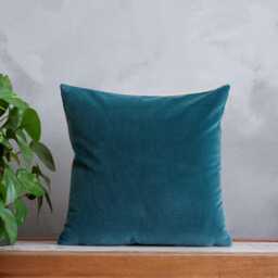 Salmon Velvet Pillow Cover, Coral Teal Pillow, Pink Cushion Solid Couch Two Sided Euro Sham, Custom Size Accent - thumbnail 3