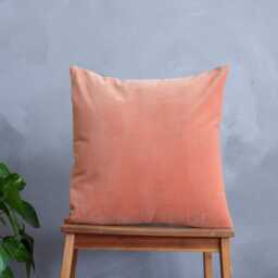Salmon Velvet Pillow Cover, Coral Teal Pillow, Pink Cushion Solid Couch Two Sided Euro Sham, Custom Size Accent - thumbnail 2
