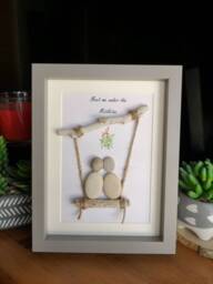 Christmas Swing Pebble Art, Meet Me Under The Mistletoe - thumbnail 1