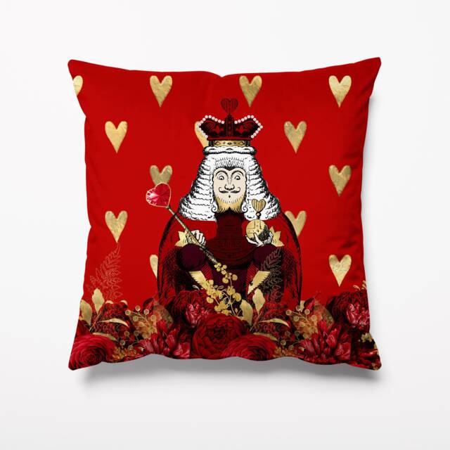 Alice in Wonderland King Of Hearts Garden Cushion - Waterproof Outdoor Water Resistant Cushions Pillows 18 - image 1