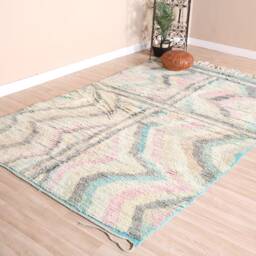 Vintage Green Boujaad Rug, Authentic Moroccan Rug 5x9 Ft - thumbnail 3