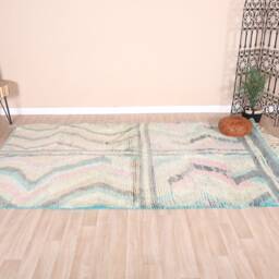 Vintage Green Boujaad Rug, Authentic Moroccan Rug 5x9 Ft - thumbnail 2