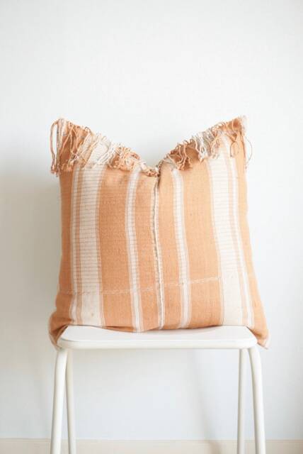 "Handmade Karen Ethnic Hemp Pillow Cover Tribal Boho Decor - 22"" X 22" - image 1