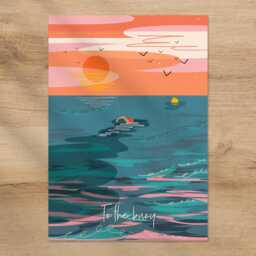Sea Swimming Art Print Coastal Swimmer Poster, A4 - thumbnail 2