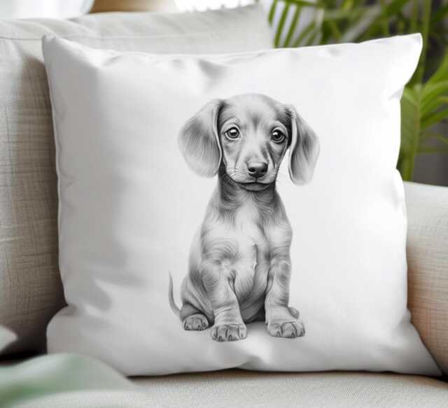 Personalised Dachshund Cushion, Gift, Pair Of Dachshund's, Home Decor, Birthday Christmas Gift - image 1