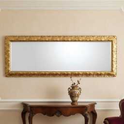 Large Classic Baroque Mirror Antique Gold Leaf cm. 68x188 - Made in Italy Full Length Mirror Victorian Style Home Furniture Item #4013 - thumbnail 2