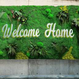 Personalised Name Led Backlight Signs With Moss Wall Art, & Wood Business Logo - thumbnail 3