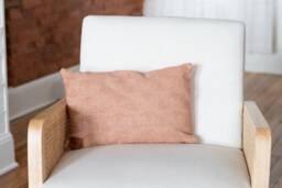 Harper Throw Pillow, Terracotta Arch Print