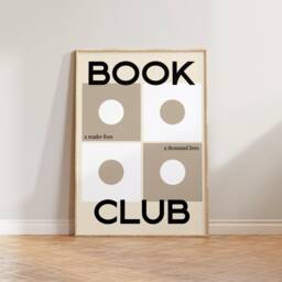 Retro Wall Art, Book Prints, Club Reading Poster, Pink Neutral Living Room Lovers Gift, Readers Print, Colourful - thumbnail 2