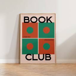 Retro Wall Art, Book Prints, Club Reading Poster, Pink Neutral Living Room Lovers Gift, Readers Print, Colourful - thumbnail 3
