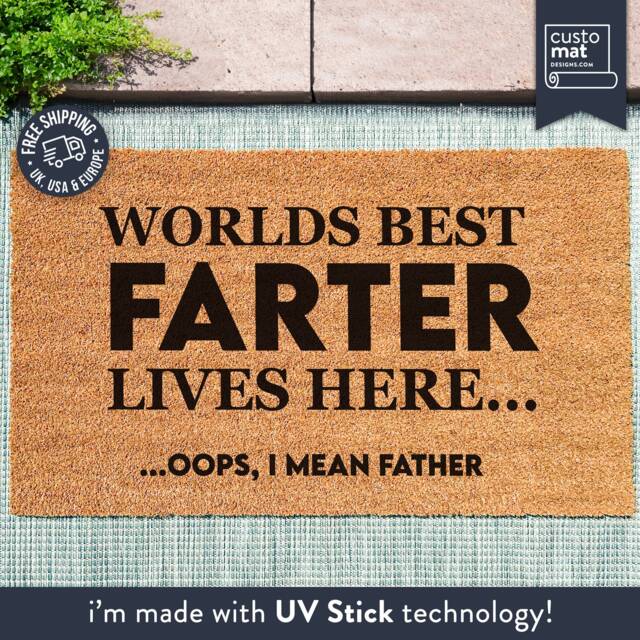 Funny Fathers Day Doormat - Gift Worlds Best Farter Dad Gifts Custom Welcome Grandad Grandpa Papa Uncle - image 1