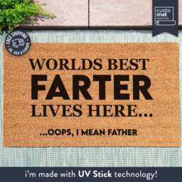 Funny Fathers Day Doormat - Gift Worlds Best Farter Dad Gifts Custom Welcome Grandad Grandpa Papa Uncle - thumbnail 1