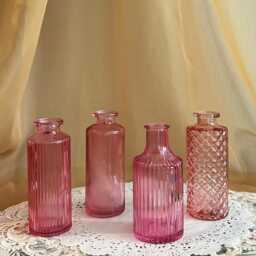 Pink Glass Bud Vases - Vintage-Inspired Mini Vessels, Choose Your Style Or Full Set - thumbnail 2