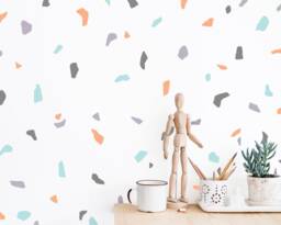 Terrazzo Pattern Wall Decals - Abstract Decor, Modern Art, Decal Set, Unique Home Gift For Home, 90S Style Decor - thumbnail 1