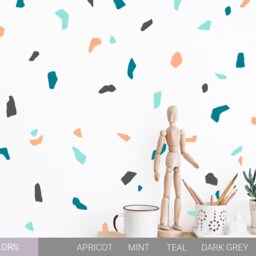 Terrazzo Pattern Wall Decals - Abstract Decor, Modern Art, Decal Set, Unique Home Gift For Home, 90S Style Decor - thumbnail 3