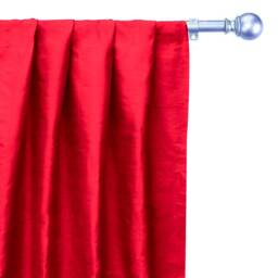 Blood Red 100% Pure Silk Dupioni Curtain Panels - Rod Pocket, Grommet, Box Pleat, Three Pinch Tab Top & Plain Ring Top - thumbnail 1