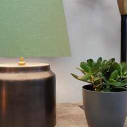 Sage Green Extra Tall Cone Lampshade in Linen, 50cm Height - thumbnail 2