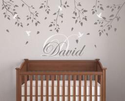 Wall Decals For Nursery Baby Room Designs Tree Branch With Birds Stickers Bedrooms Decor Art By Decalisland -Tree Sd 045 - thumbnail 1