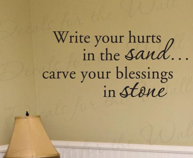 Write Your Hurts Sand Carve Blessings Inspirational Home Religious God Bible Quote Decal Wall Lettering Sticker Vinyl Decor Art R54 - image 1
