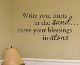 Write Your Hurts Sand Carve Blessings Inspirational Home Religious God Bible Quote Decal Wall Lettering Sticker Vinyl Decor Art R54 - thumbnail 1