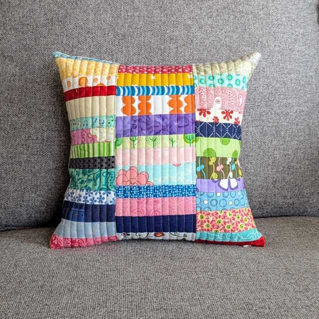 Quilted Pillow Cover, Pink Princess Cover 12x12, Patchwork Sham, Gifts For Girls, Accent - image 1