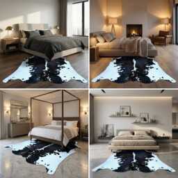 Authentic Large Brown & White Cowhide Rug - Statement Piece For Sophisticated Decor - 57x62 Inches - thumbnail 2