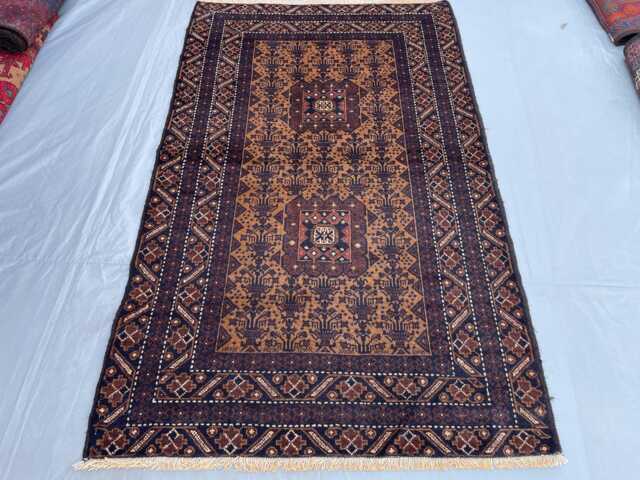 3x6 Afghan Tribal Wool Rug - Vintage Hand-Knotted Geometric Carpet Bold Red & Black Boho Area For Living Room Or Bedroom Gift Rug - image 1