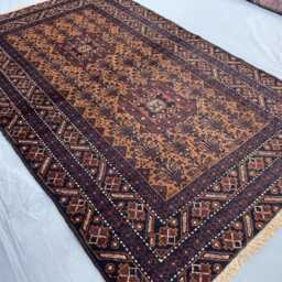3x6 Afghan Tribal Wool Rug - Vintage Hand-Knotted Geometric Carpet Bold Red & Black Boho Area For Living Room Or Bedroom Gift Rug - thumbnail 3